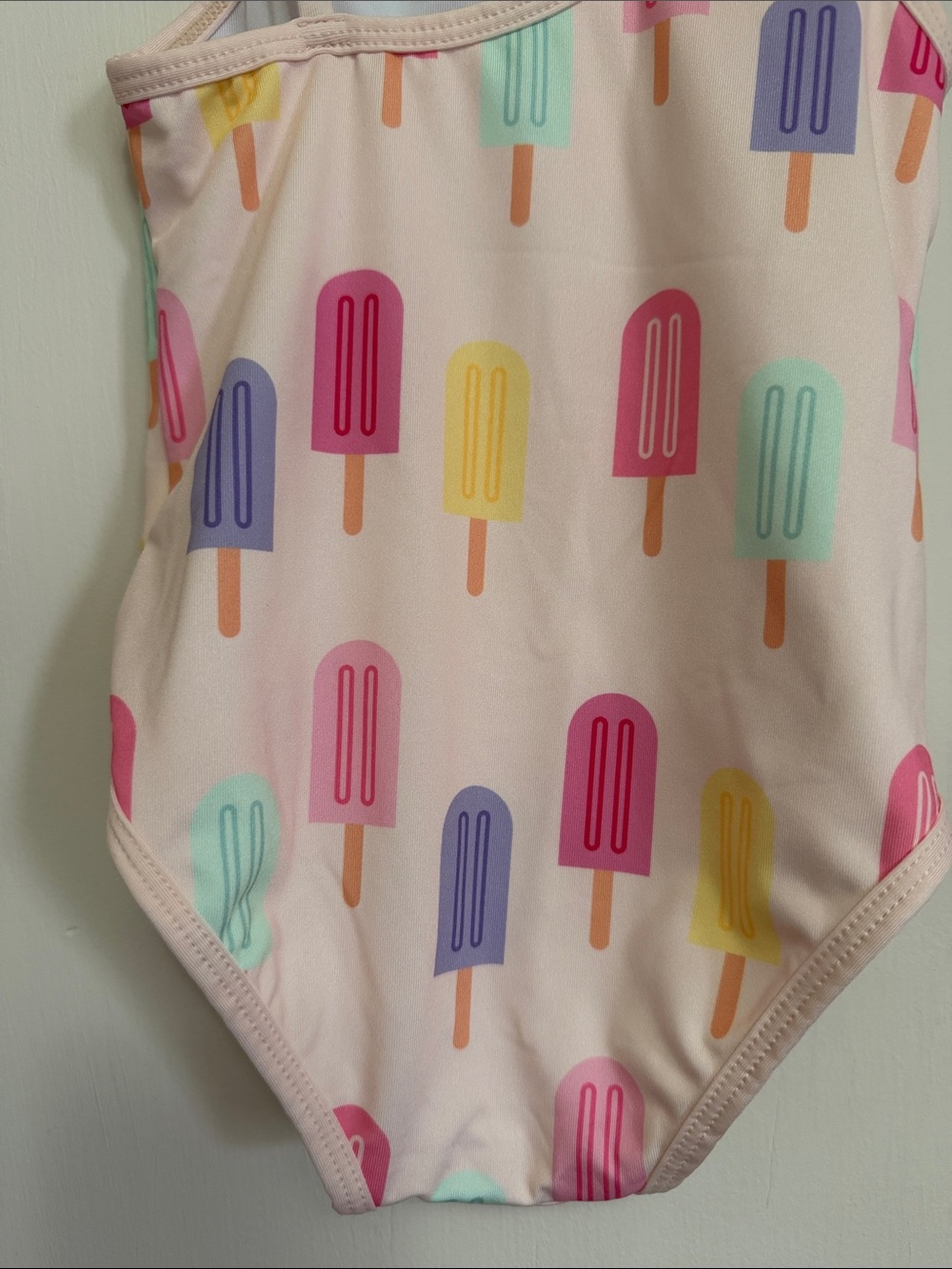 Girls' One-Shoulder Pink Popsicle One-Piece Swimsuit - Picture 3 of 3